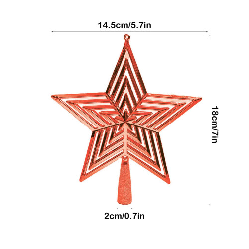 Étoile de sapin de Noël, pentagramme doré à trois couches 2