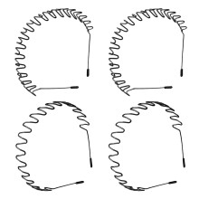 Bandeaux à cheveux unisexes antidérapants pour hommes et femmes, comprenant 2 bandeaux à motifs et 2 bandeaux lisses avec capuchon de protection
