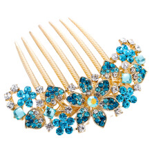 Accessorio per capelli glamour, gioiello per capelli da sposa, squisito design floreale con strass intarsiati, rimane saldamente in posizione,