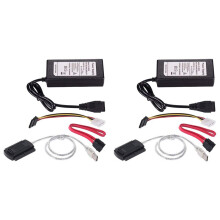 2X PATA IDE Drive to USB 2.0 Adapter Converter Cable for Hard Drive Disk HDD 2.5Inch 3.5 Inch with External EU Plug