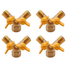 4X 2 Way 1/2 Inch Faucet Adapter Outside Garden Irrigation Tap Adapter and Hose Divider