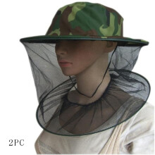 XIAOLE Anti-Bee Cap for Beekeeping, Camo Nylon Mesh, 2 pcs