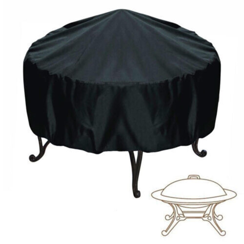 Round Fire Pit Cover Windproof Waterproof Heavy Duty Oxford 2