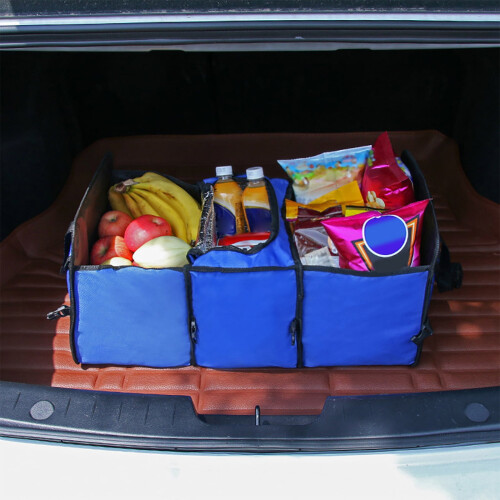 Car Trunk Organizer with Insulated Cooler Compartments