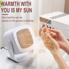 Portable electric ceramic space heater with thermostat