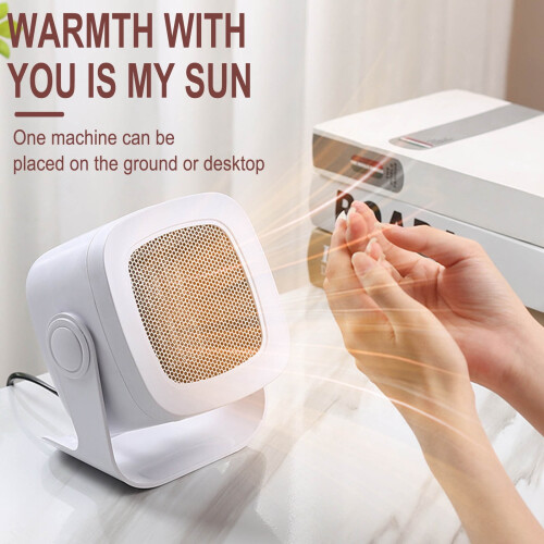 Portable electric ceramic space heater with thermostat