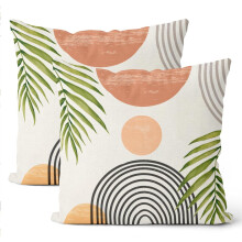 Housses de coussin bohèmes 50x50 cm, lot de 2 en lin