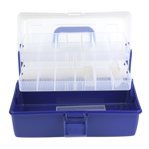 Plastic folding fishing tackle box with handle 2