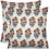 Conjunto de 2 capas de almofada floral laranja e azul marinho, 45x45 cm (18x18 polegadas). 1