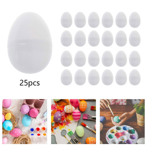 Hvite avtakbare fyllbare påskeegg 25 stk 2