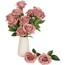 Black Artificial Silk Roses – 12 pcs, 54 cm long