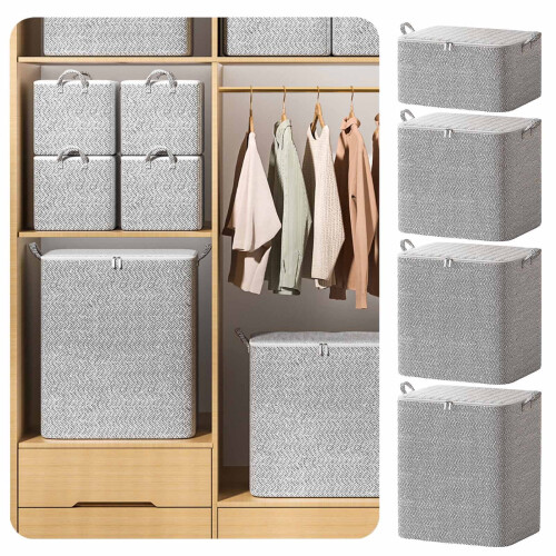 Foldable Storage Bin with Handles 19x17x19 Inch 1