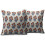Conjunto de 2 capas de almofada floral laranja e azul marinho, 45x45 cm (18x18 polegadas). 2