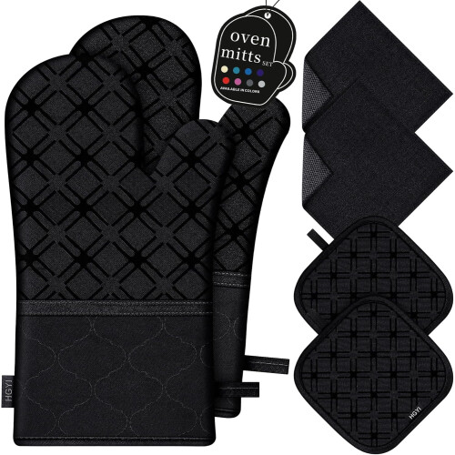 Ofenhandschuhe und Topflappen-Set mit Mikrofasertüchern