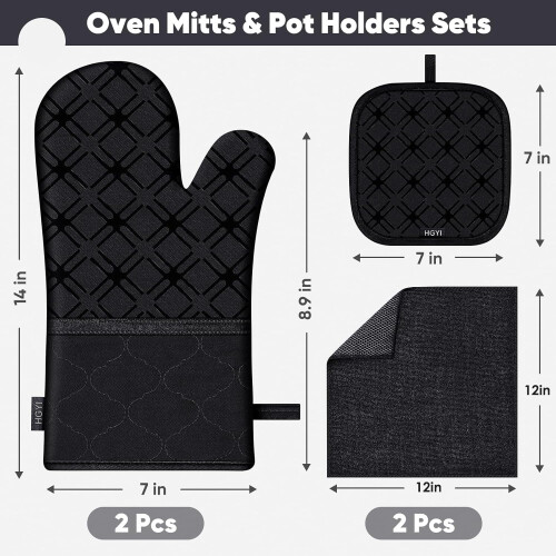 Ofenhandschuhe und Topflappen-Set mit Mikrofasertüchern 1