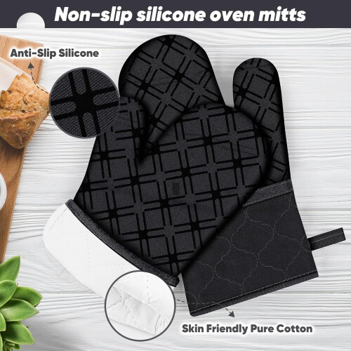 Ofenhandschuhe und Topflappen-Set mit Mikrofasertüchern 2