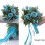 Ramo de boda de rosas artificiales con cinta 3