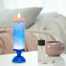 Candela a LED senza fiamma a forma di globo di neve, 26x8 cm