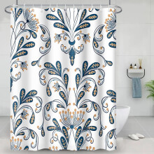 Abstrakter Damast-Duschvorhang aus Polyester, 183 x 213 cm