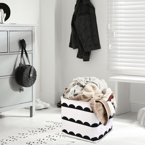 Panier à linge carré pliable avec poignées 2