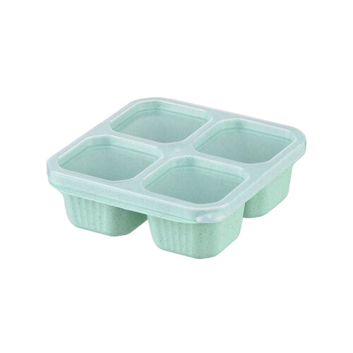 Lunchbox aus Weizenstroh mit 4 Fächern 1