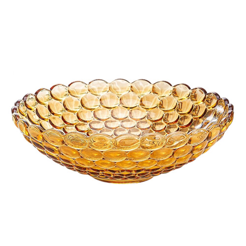 Modern Multifunctional Glass Fruit Bowl Holds-Amber 29.8cm