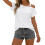 Shoulder Tops Cold Shoulder s  Short Sleeve T-s-White S 1
