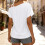 Shoulder Tops Cold Shoulder s  Short Sleeve T-s-White L 2