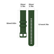 Cinturino in silicone da 20 mm - quadri piccoli, 5,5-7,5 pollici