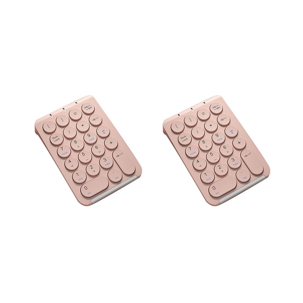 2X Wireless Number Pad Numeric Keypad Round Keycaps Numpad 22 Keys Rechargeable Number Keyboard() 4711332386576