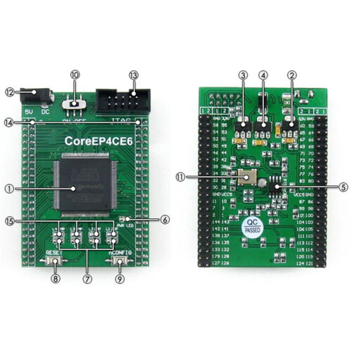 2X CoreEP4CE6,FPGA Core Board, Features the ALTERA Cyclone IV Chip EP4CE6E22C8N Onboard