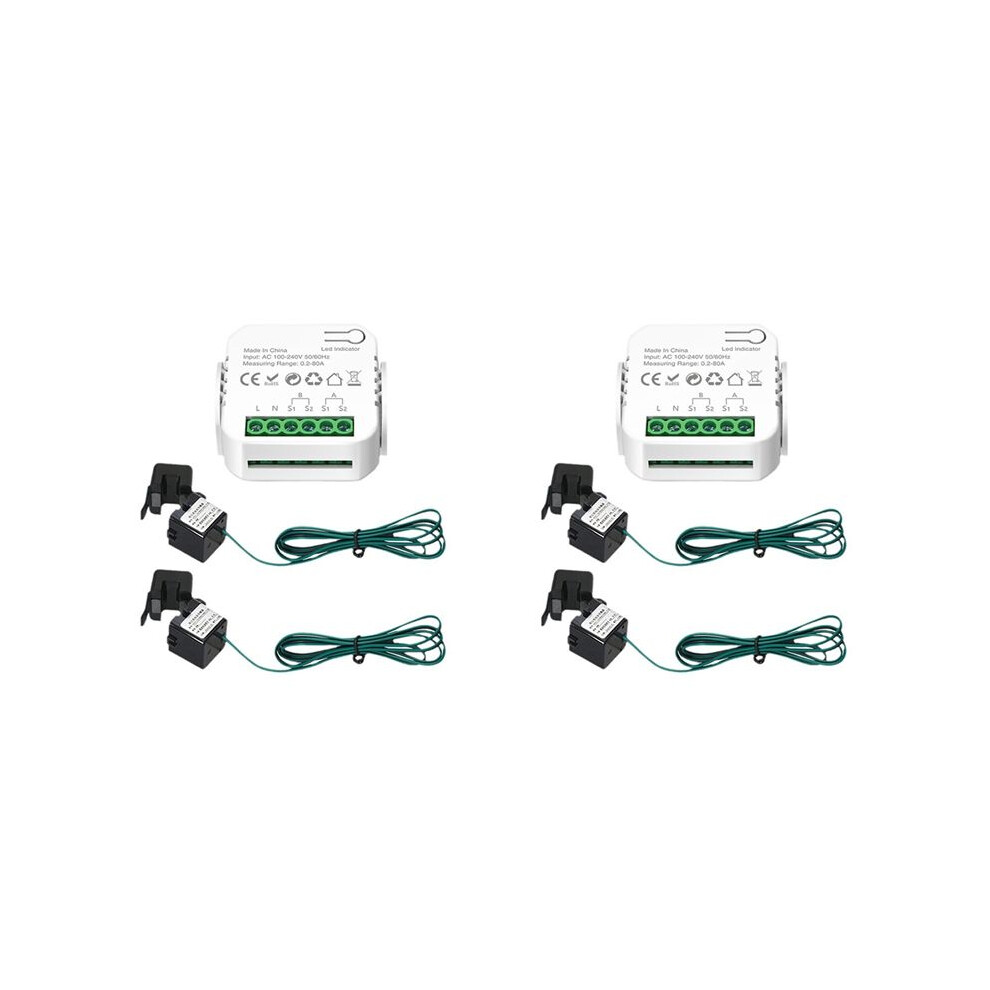 2X Tuya Wifi Meter Digital Meter 80A Current Transformer Solar Pv Power Production Consumption Monitor 2Ct 6032093459643