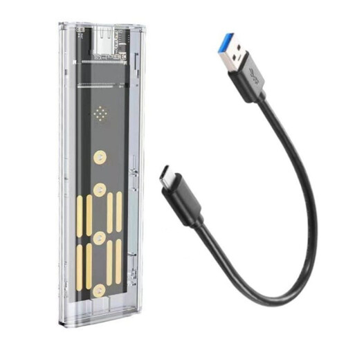 3X M2 SSD Case M.2 NVME SSD Enclosure Portable USB3.1 Type-C SSD Transparent Hard Disk Case 5Gbps for PC 1