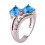 Hartvormige edelsteenring voor dames, verstelbaar, legering, Sky 4