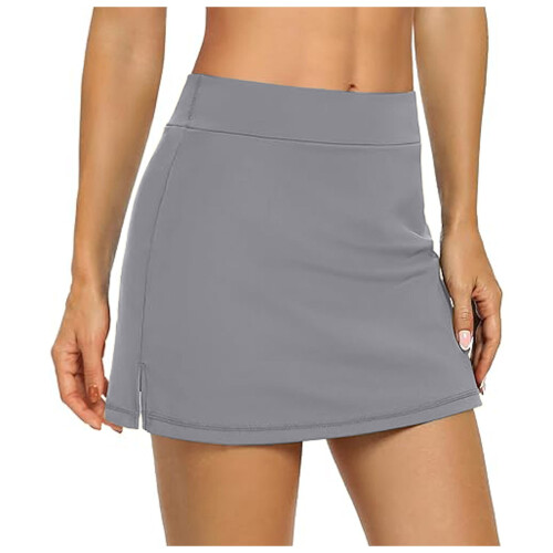 Damen-Freizeit-Tennisrock, einfarbig, grau, XXXXL 1