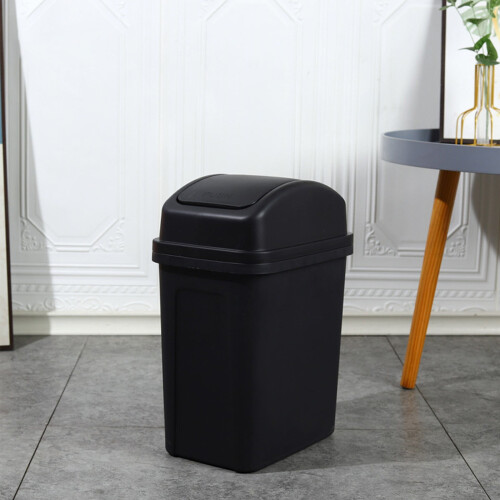 MOQIN 5.5-gallon swing-lid trash can black 1
