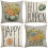 Vintage efterårspudebetræk 45x45 cm bomulds- og hørblomster 1