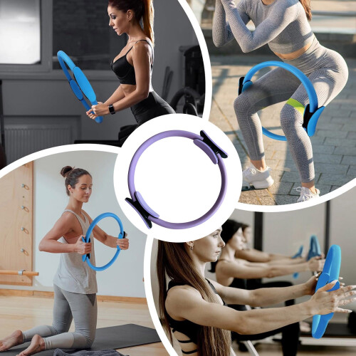 Inele de yoga flexibile de 14 inci cu mânere căptușite 2