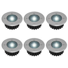 Lot de 6 projecteurs solaires LED résistants aux intempéries, 85 mm, en acier inoxydable