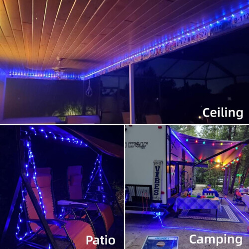 Solcellsdrivna LED-slingor utomhus 7,5 m - blå LED 1