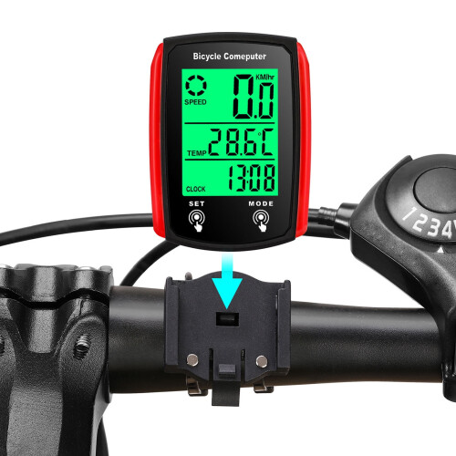Kablet cykelcomputer med touch-knapper og baggrundsbelysning 2