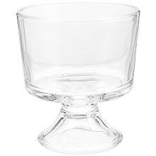 Taça de sobremesa de vidro transparente com base