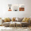 Boho väggkonst set med 3 – Neutral geometrisk solcanvas 2