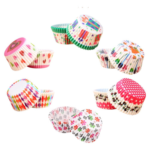 Regenbogen-Cupcake-Förmchen, 600 Stück, lebensmittelechtes Papier