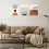 Boho väggkonst set med 3 – Neutral geometrisk solcanvas 3