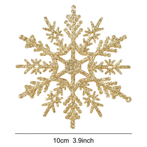 Snowflake Christmas Ornaments Red 3.9 Inch 12 Pack 2