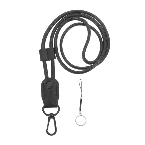 Cordón negro de PU para identificación, 52 cm