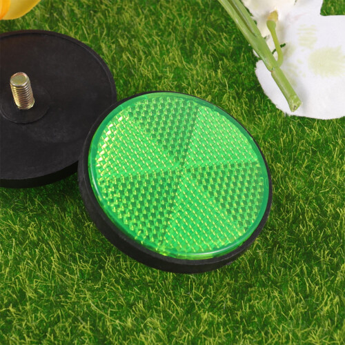 Green Plastic Bike Reflector Disc with Screw Fixing 1