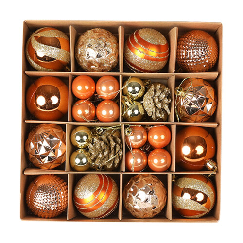 36-Piece Shatterproof Christmas Baubles Orange 2