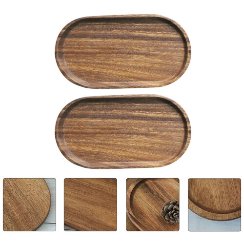 Serviertablett aus Naturholz, 18,5 x 10,5 cm 2